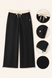 Women's palazzo sweatpants with contrast belt and adjustable hem