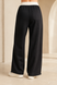 Women's palazzo sweatpants with contrast belt and adjustable hem