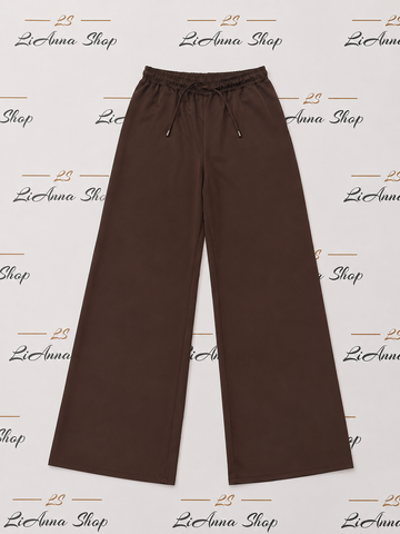 Chocolate satin pants