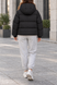 Cropped quilted down jacket with hood