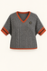 Knitted T-shirt with V-neck and pattern