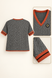 Knitted T-shirt with V-neck and pattern