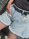Denim shorts with fringe