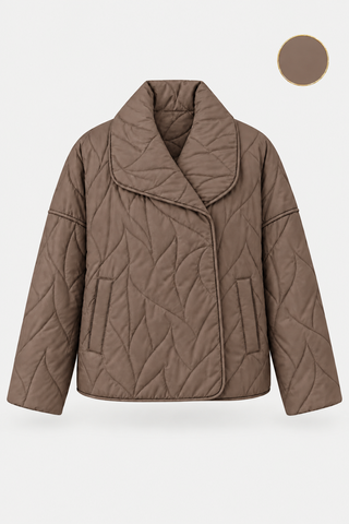 Women's quilted jacket with asymmetric closure