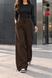 Women's wide palazzo pants with drawstring and fasteners
