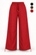 Women's wide palazzo pants with drawstring and fasteners