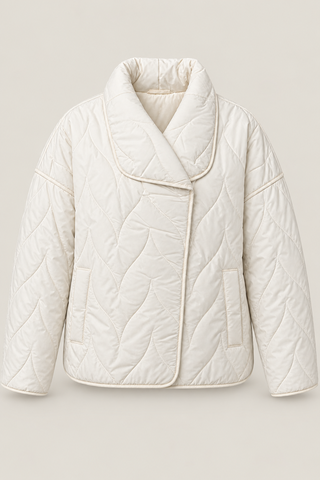 Women's quilted jacket with asymmetric closure