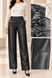 Women's eco-leather pants with elastic "Straight"