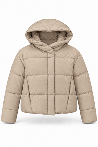 Women's cropped demi-season jacket with bio-down