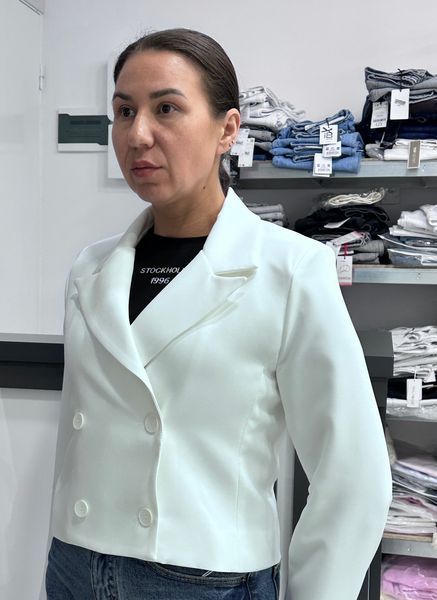 Classic cropped jacket (double-breasted)